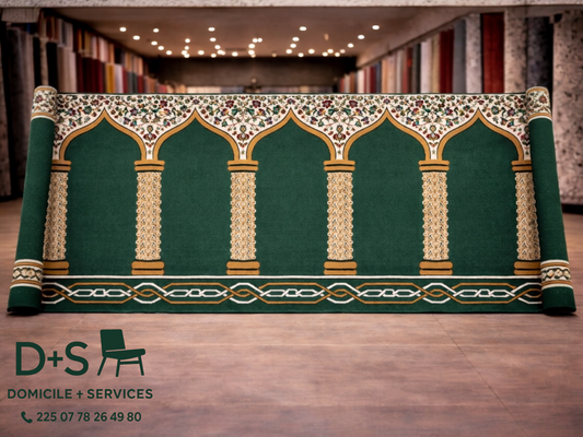 TAPIS DE MOSQUÉE VERT & ROUGE ( 30 m² )